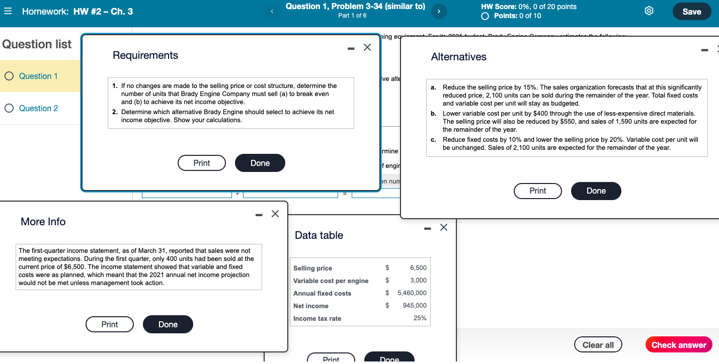  Requirements Question 1 Question 2 1. If no changes are made