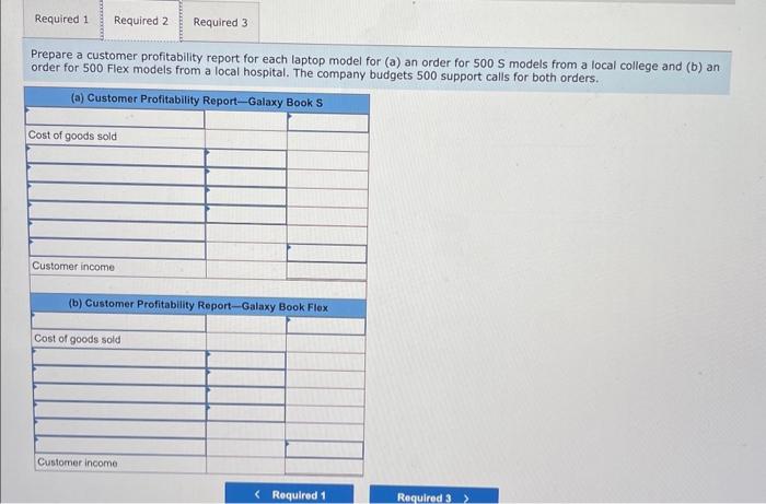 to allocate customer support costs to products. For two of its laptop