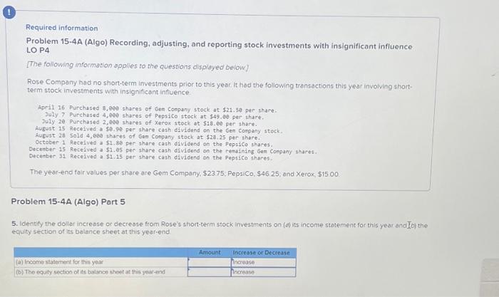 Please provide explanation Required information Problem 15-4A (Algo) Recording, adjusting, and reporting
