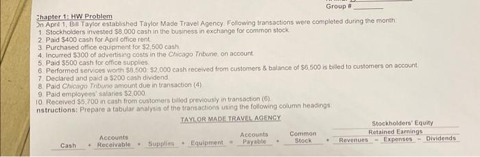  Shapter 1: HW Problem Sn April 1, Bill Taylor established Taylor