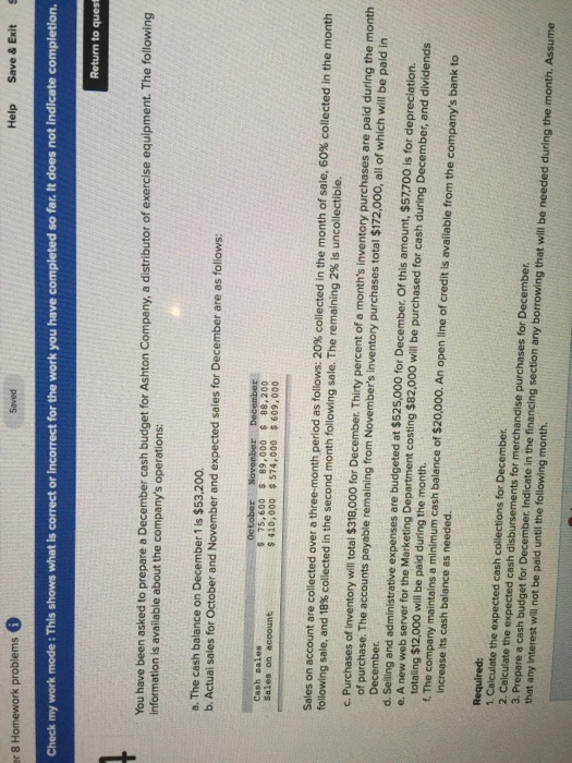  Help Save & Exit er 8 Homework probiems 0 Check my