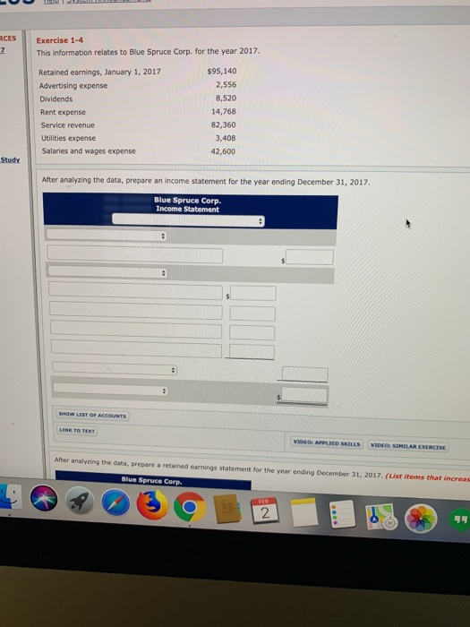  Exercise 1-4 I need help with two of the sections RCES