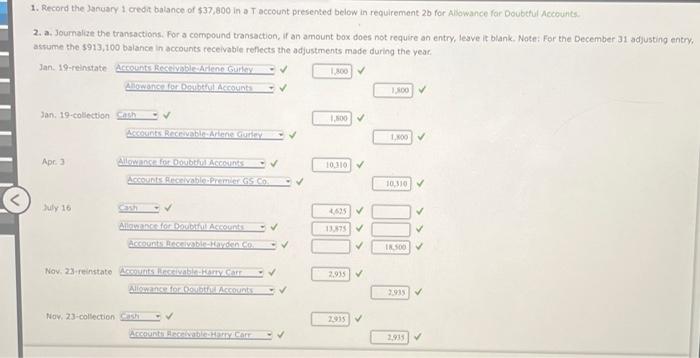 the provision for uncollectible accounts on an arralysis of receivables, the adjusting