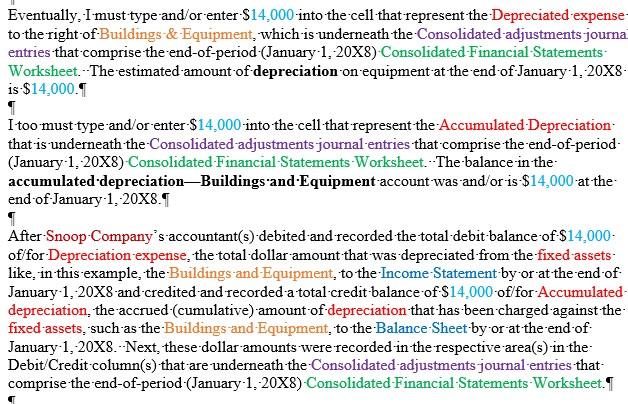 underneath the column called Consolidated adjustments journal entries correct? Or, are the