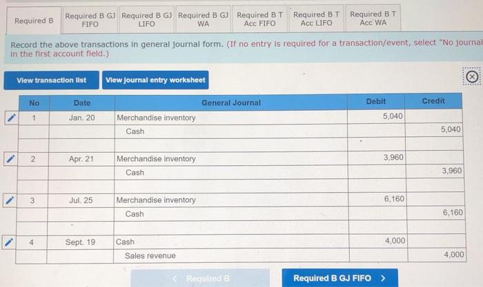 Required information (The following information applies to the questions displayed below.) The
