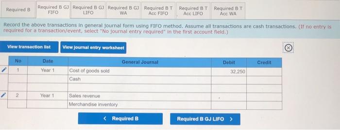 Shirt Shop had the following transactions for T-shirts for Year 1, its