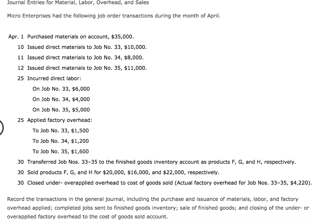 I wasn't able to complete.. please help! Journal Entries for Material, Labor,