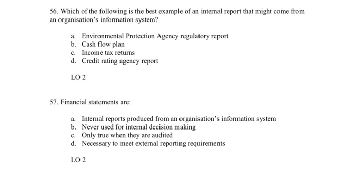 d. Outlining specific performance objectives LO 1 51. Types of decisions that