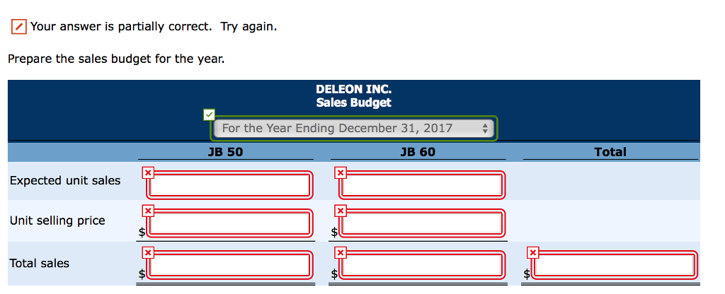 Problem 21-2A Deleon Inc. is preparing its annual budgets for the