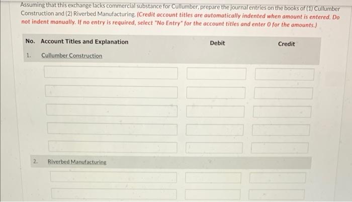 crane cost Riverbed $221,100 to manufacture and is classified as inventory. The
