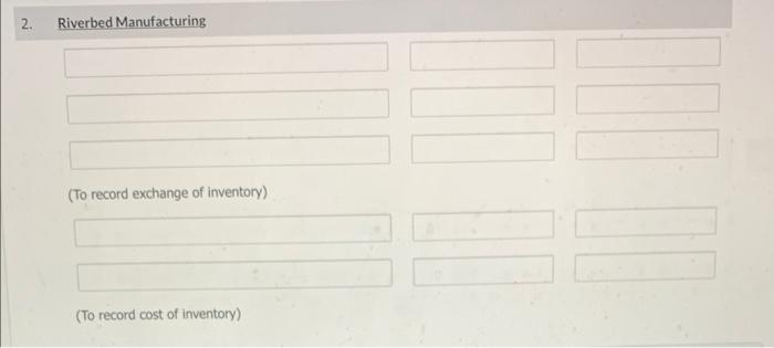 Cullumber Construction and (2) Riverbed Manufacturing (Credit account titles are automatically indented