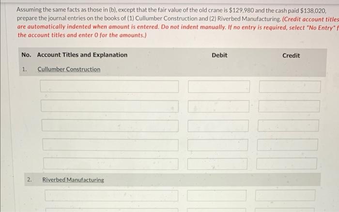 when amount is entered. Do not indent manually. If no entry is