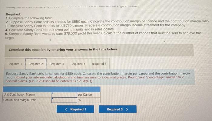Point, Target Profit (LO 6-1, 6-2] Sandy Bank, Inc. makes one model