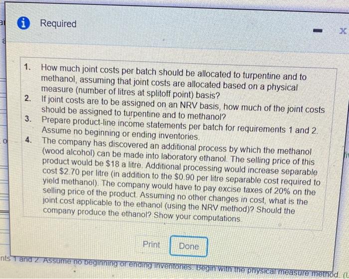  al 0 Required 1. How much joint costs per batch should