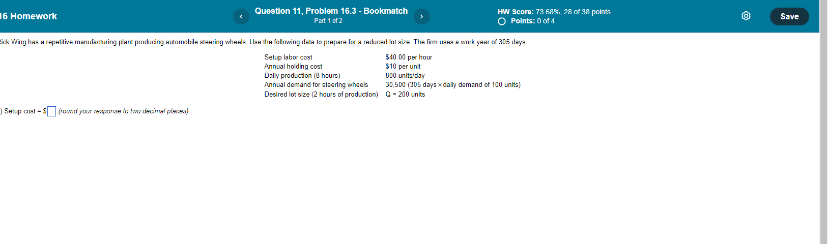 Kanban container size =88 units (round your response to the nearest whole