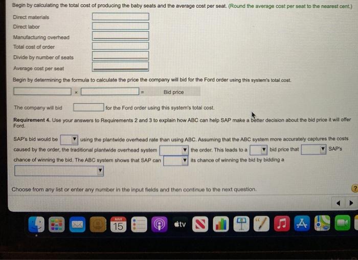 Duint nana i Requirements 1. Calculate the total cost of producing and