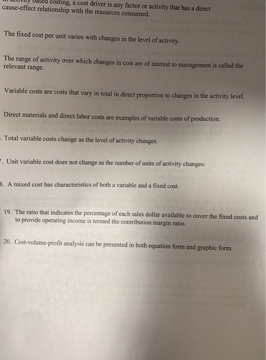  iclivity based costing, a cost driver is any factor or activity