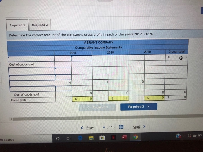 Analysis of inventory errors LO A2 Vibrant Company had $850,000 of sales