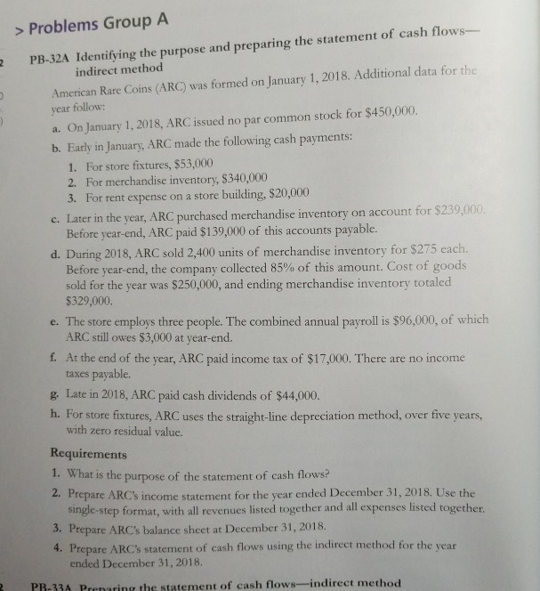 > Problems Group A PB-32A Identifying the purpose and preparing the