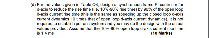 frame for a Permanent Magnet Synchronous Motor (PMSM) in usual notation. Figure