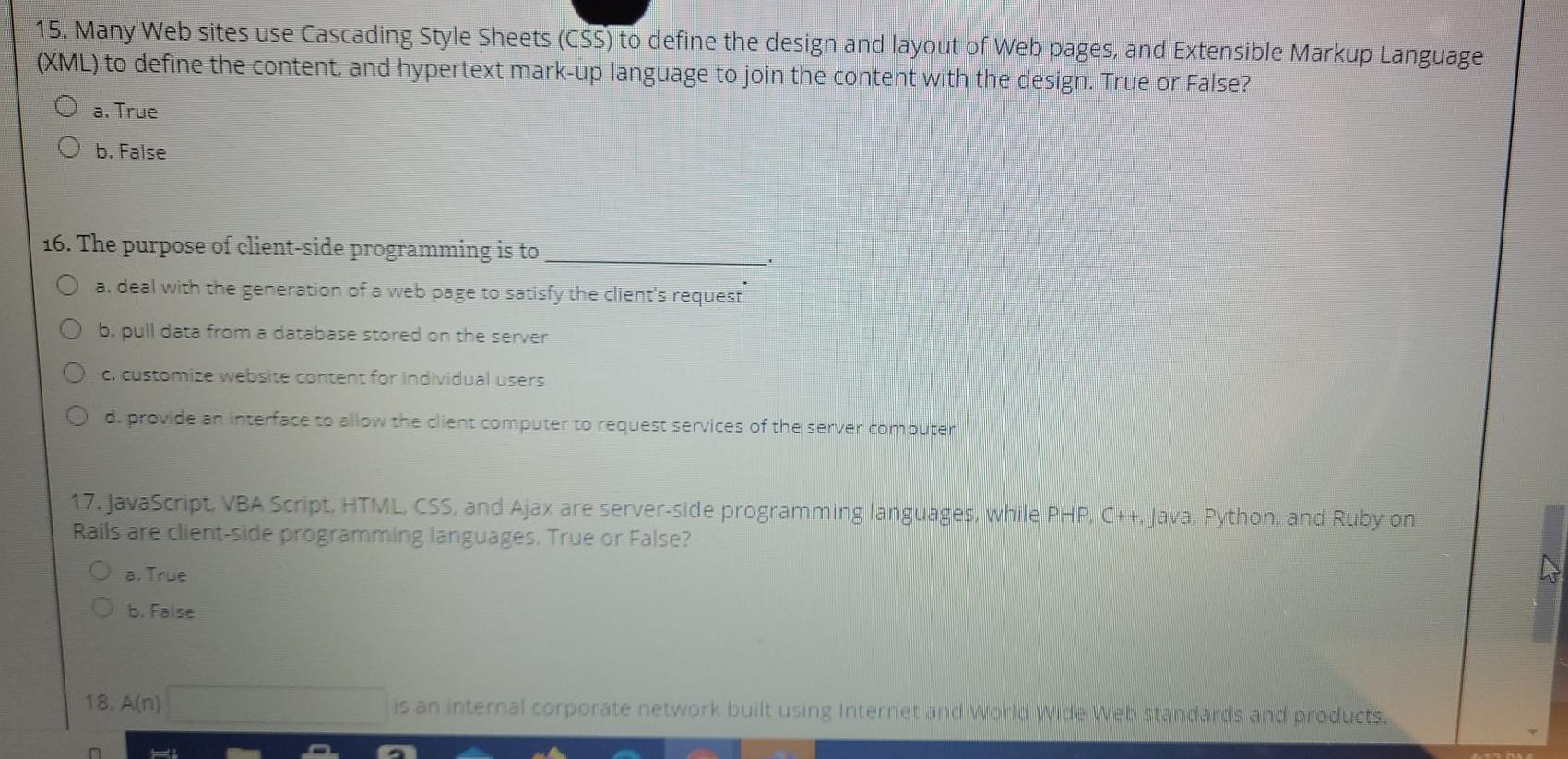  15. Many Web sites use Cascading Style Sheets (CSS) to define