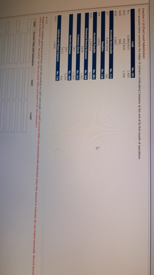  please complete both a and b 2-10 (Part Level Su n)
