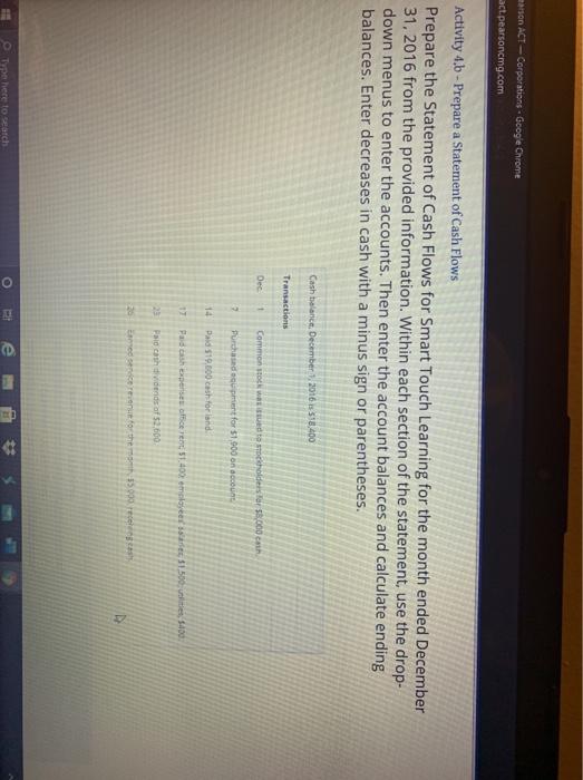  son ACT - Corporations - Google Chrome act.pearsoncmg.com Activity 4.b -