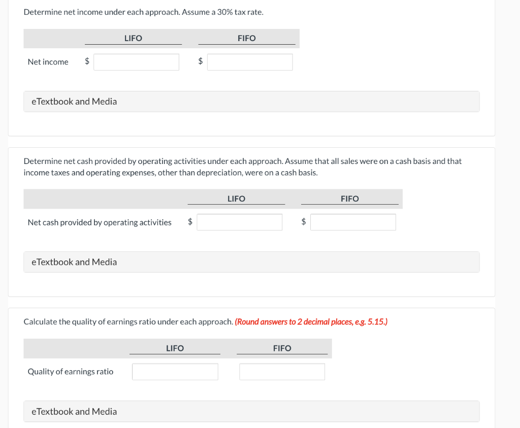 Sunland Company for 2025. Determine net income under each approach. Assume a