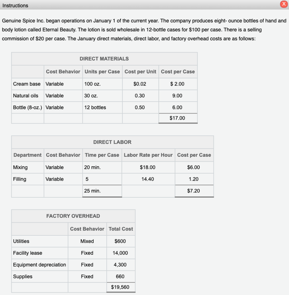 The management of Genuine Spice Inc. wants to determine the number of