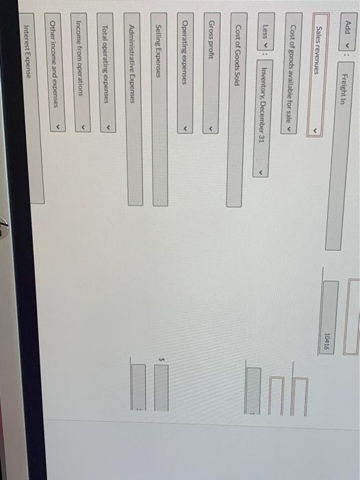 Cost of Goods Sold accounts) appear in alphabetical order as follows on
