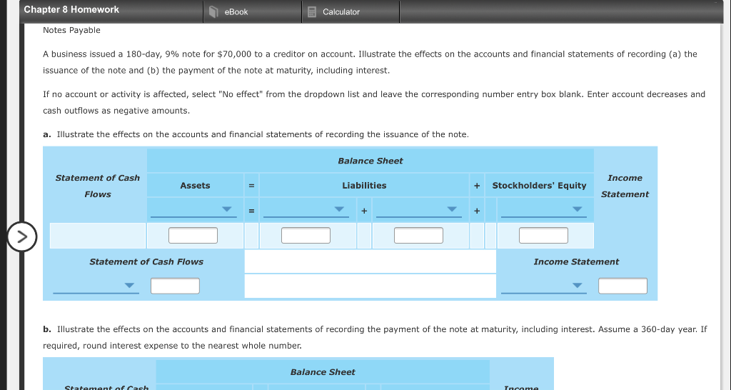 Notes Payable A business issued a 180-day, 9% note for $70,000 to