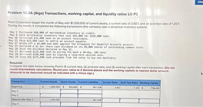 please answer everything. i need the whole thing filled out! Problem 13-3A