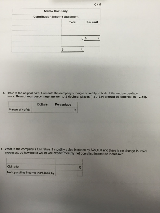 Company distributes a single product. The company's sales and expenses for last
