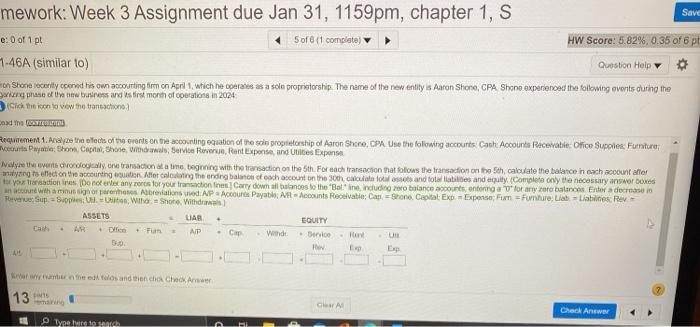  Save mework: Week 3 Assignment due Jan 31, 1159pm, chapter 1,