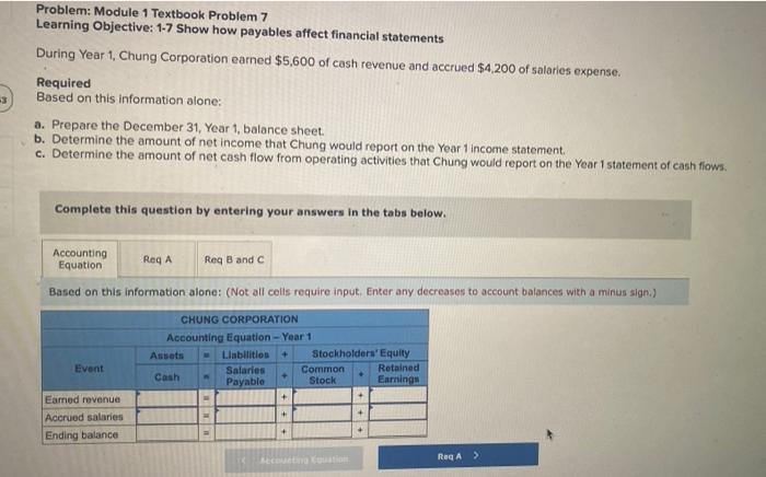  Problem: Module 1 Textbook Problem 7 Learning Objective: 1-7 Show how