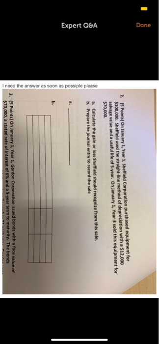 I need the answer as soon as possiple please (5 Points) On