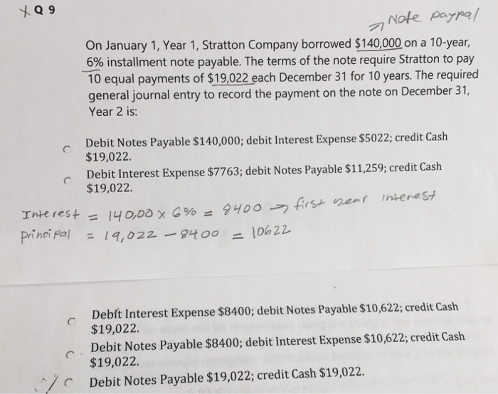  Please explain why Note payp/ On January 1, Year 1, Stratton