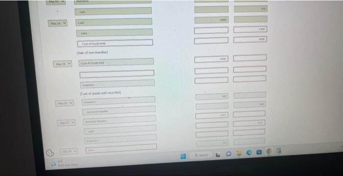 cish 13950 and had coss \$106. 5.775. (hit ol debit entrie betore