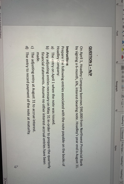 2 ter ON Heading 5 1 Normal TNo Spac... Heading 1