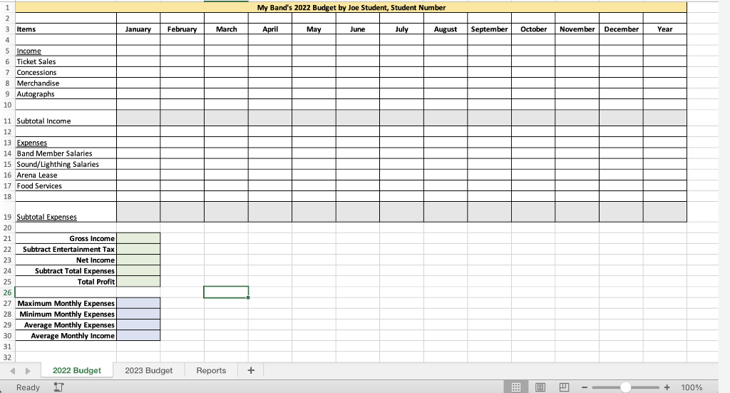 look like this below. Thank you Assignment #5: Spreadsheets - Microsoft Excel