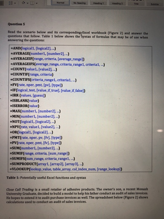  Normal No Spacing Heading 1 Heading 2 Title Subtitle Question 5