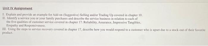  Unit IV Assignment 1. Explain and provide an example for Add-on