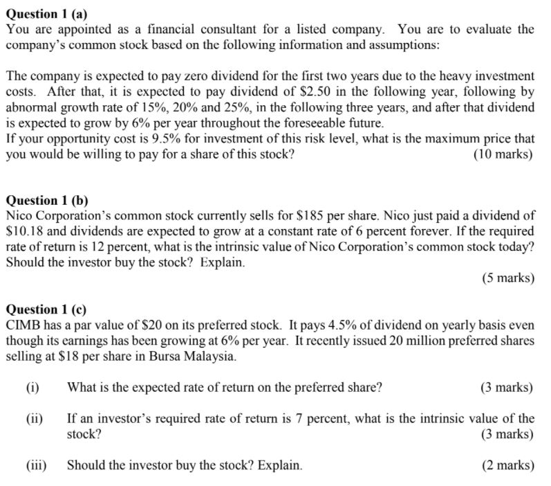 Timed, quick please Question 1 (a) You are appointed as a