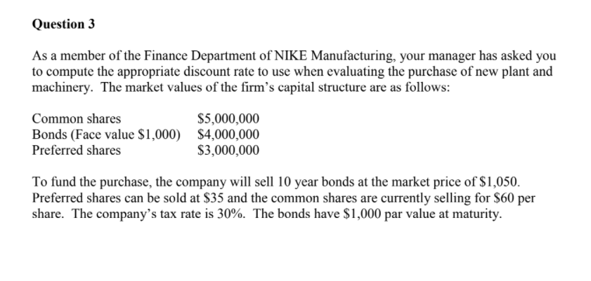 financial consultant for a listed company. You are to evaluate the company's