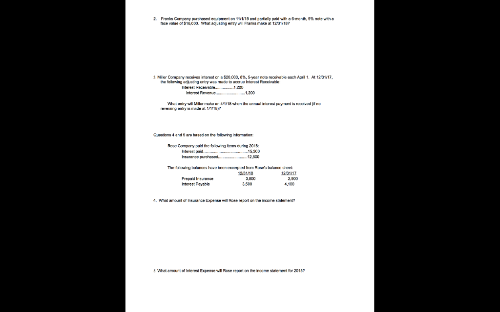 please solve problem number 2 type answer, show all work and answer