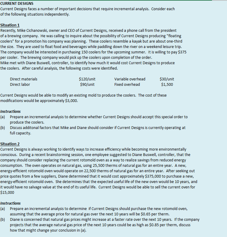 PLEASE HELP WITH SITUATION 2 PART B AND SITUATION 3 Situation
