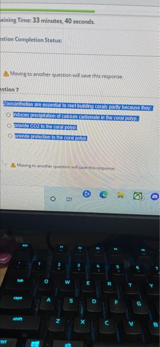  maining Time: 33 minutes, 40 seconds. stion Completion Status: A Moving