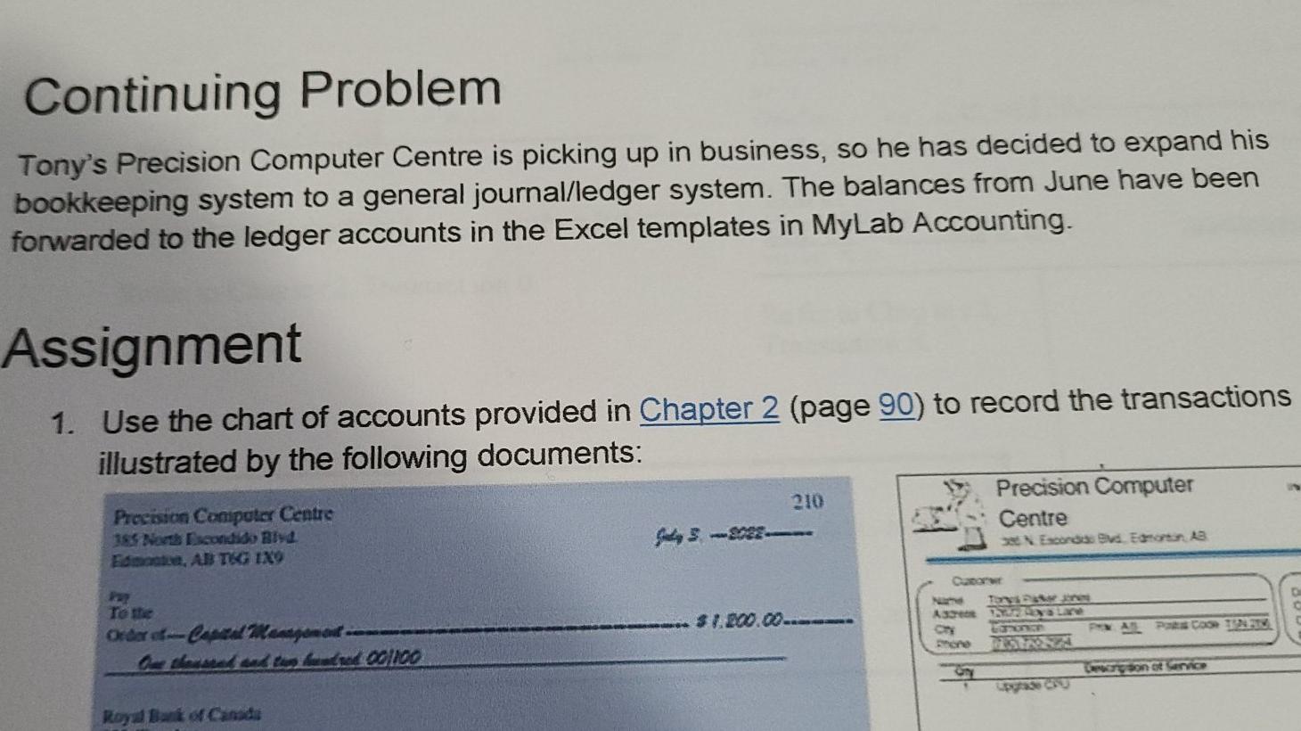  solution of continuing problem assignment chapter 3 of book college accounting