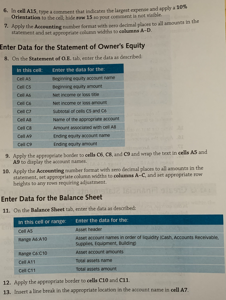 expense and apply a 10% Orientation to the cell; hide row 15