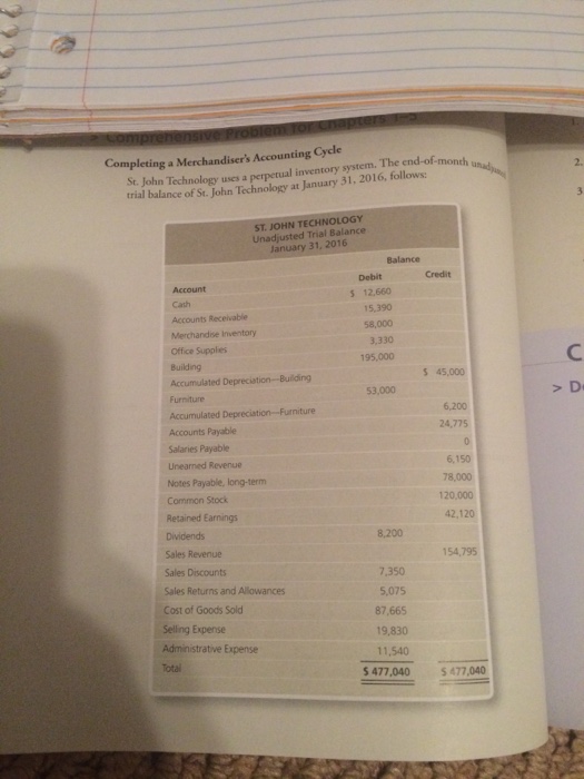  Sr. John Technology uses a perpetual inventory system. The end-of-month used